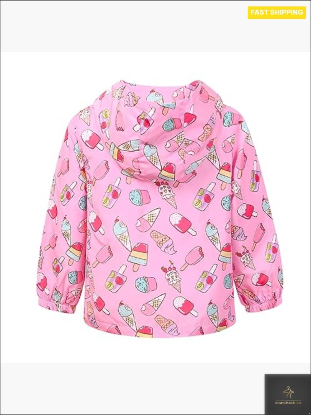 Toddler Girls Rain Jacket Waterproof Hoodie Windbreaker Lightweight Zip Closure - Picture 2 of 5